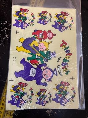 Vintage Teletubbies The Guitar Sticker Sheets Collectible Y2K Nostalgia lot of 4